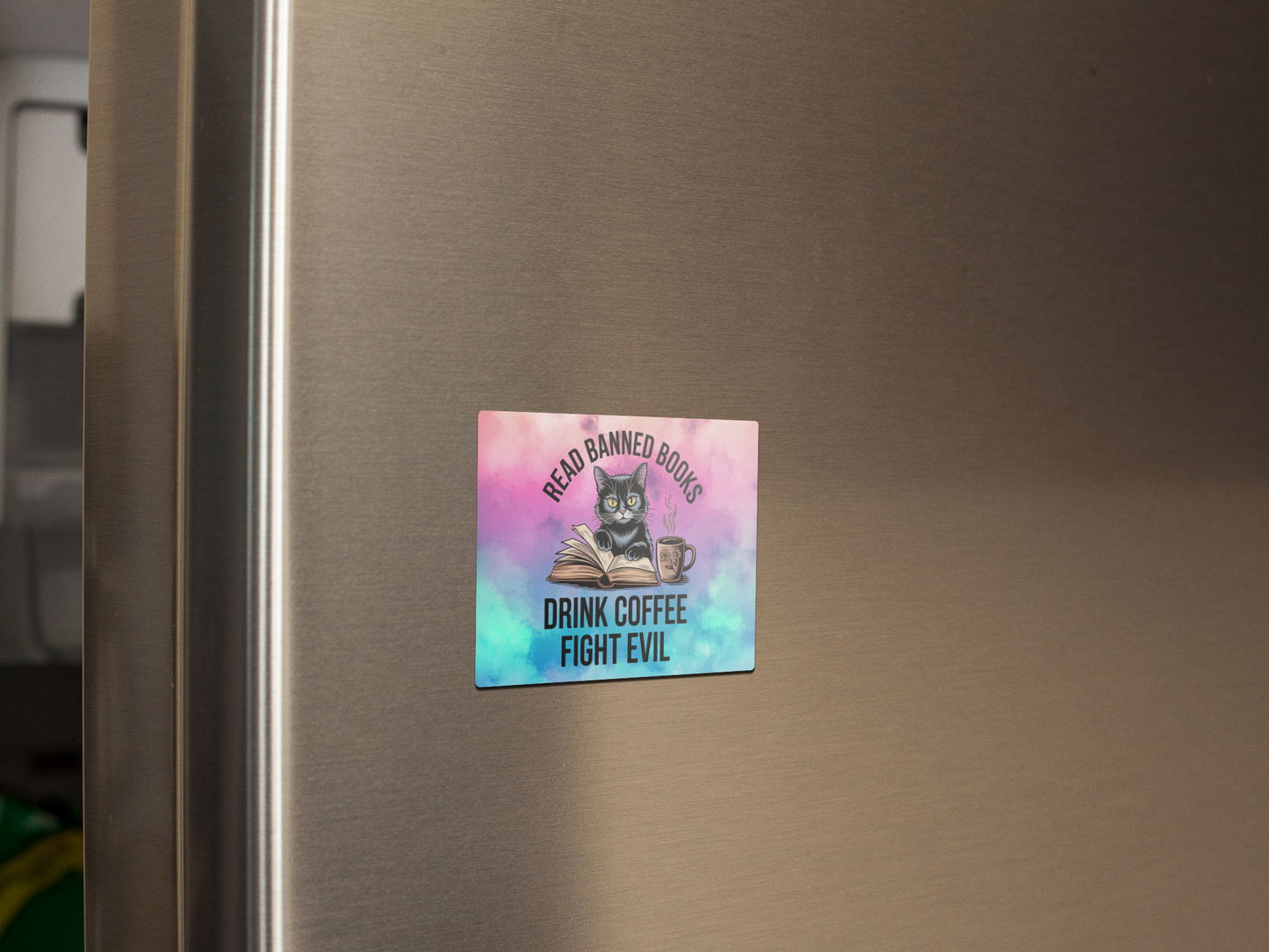 Black Cat Fights Evil Magnet