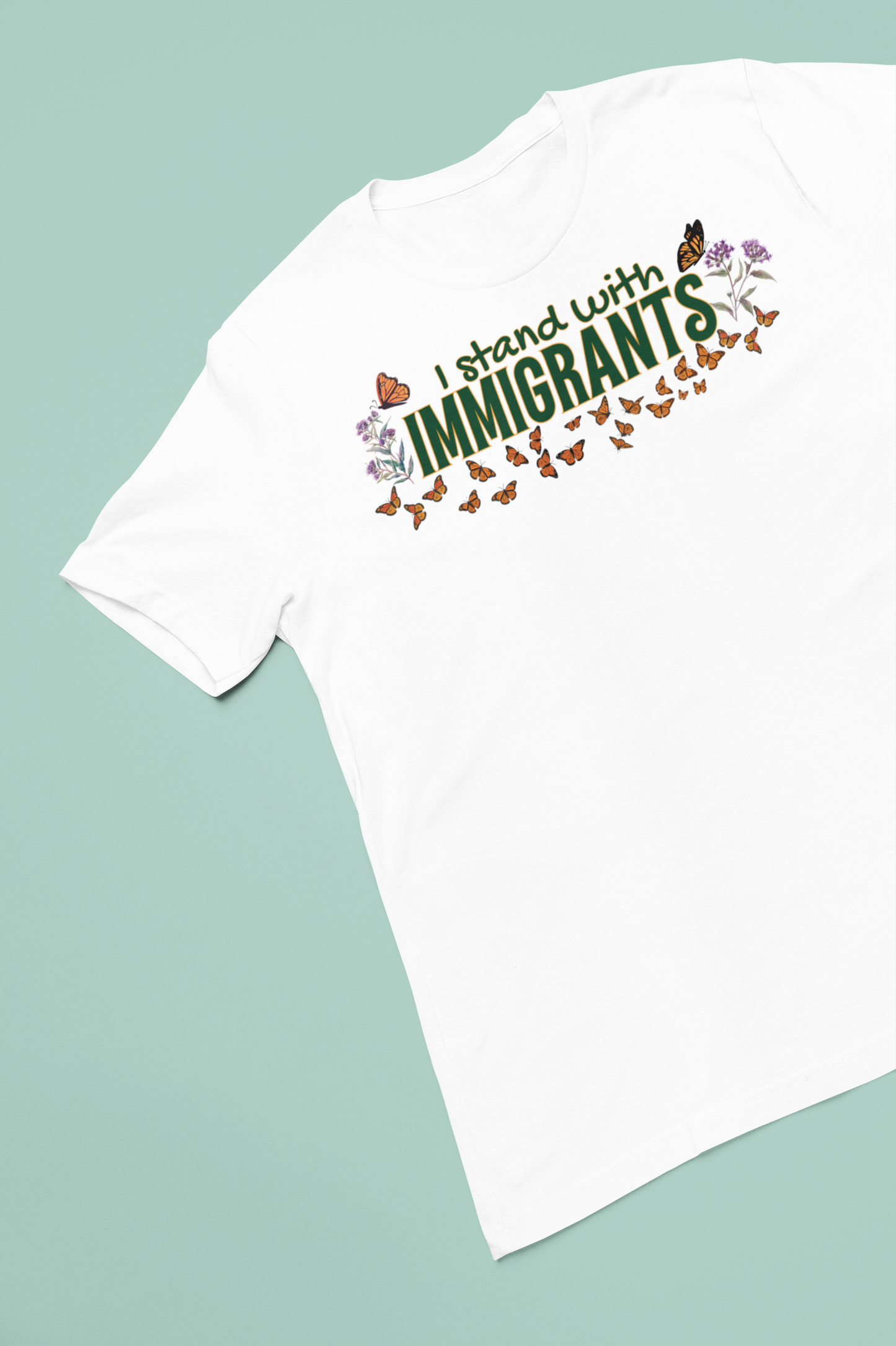 I Stand With Immigrants Monarch Butterfly Premium T-Shirt