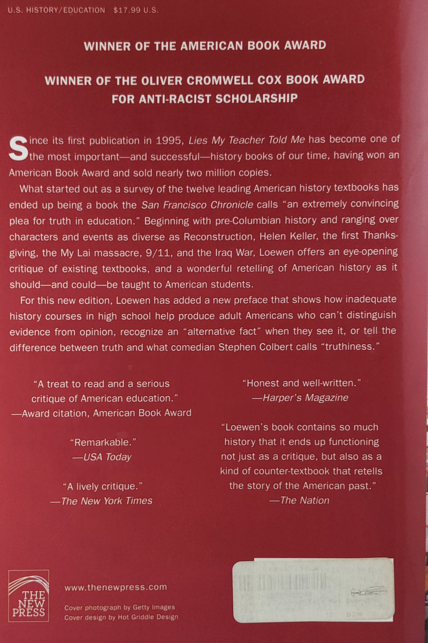 Lies My Teacher Told Me by James W. Loewen