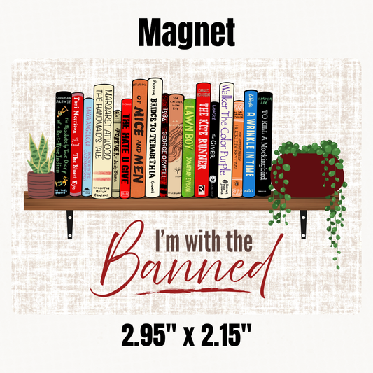 Cottagecore Banned Bookshelf Magnet