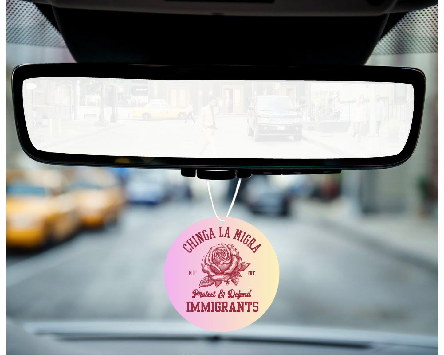 Chinga La Migra Car Mirror Hanger