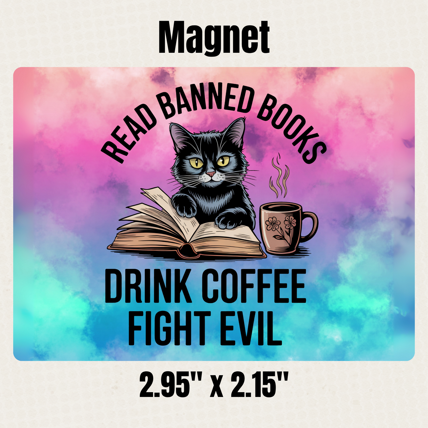 Black Cat Fights Evil Magnet