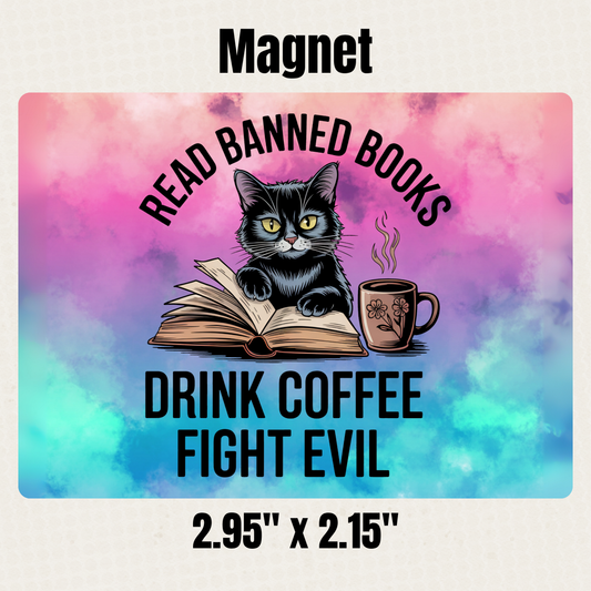 Black Cat Fights Evil Magnet