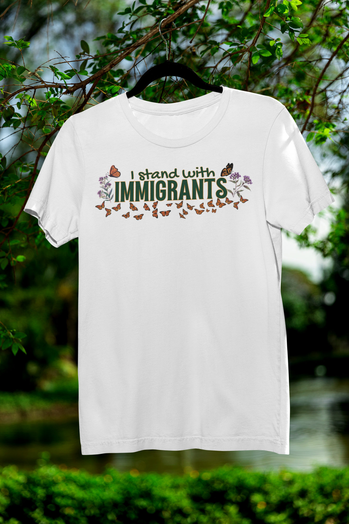 I Stand With Immigrants Monarch Butterfly Premium T-Shirt